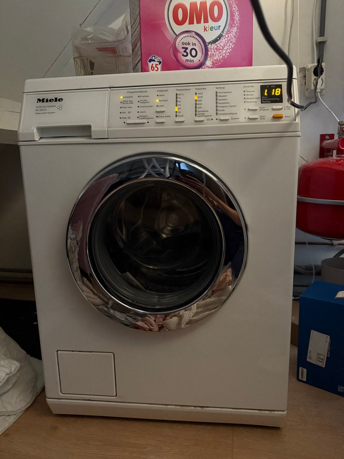 Miele W 3833 Wasmachine - Voorlader, Gebruikt, Ophalen of Verzenden, Voorlader, Kort programma