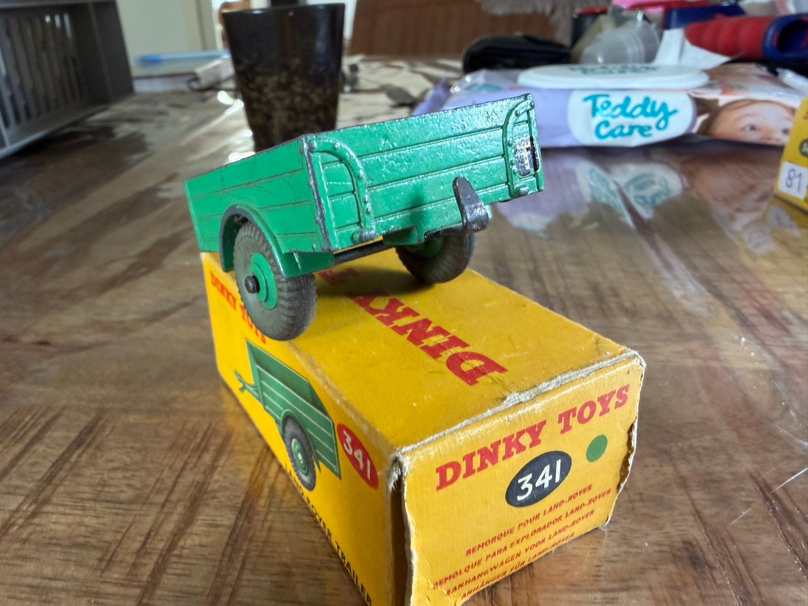 Dinky Toys Land Rover Trailer 341 met originele doos, Hobby en Vrije tijd, Modelauto's | 1:43, D, Auto, Dinky Toys, Ophalen of Verzenden