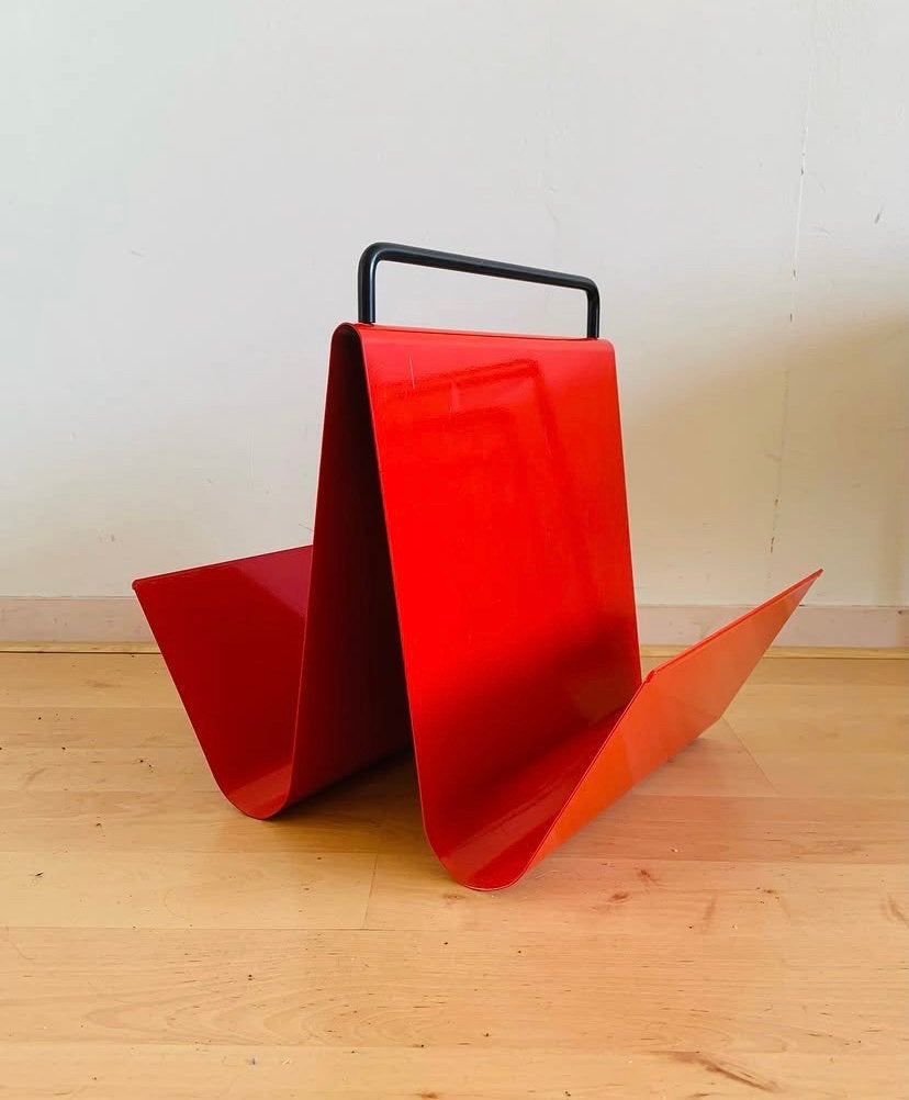 Vintage lectuurbak 80’s, Antiek en Kunst, Ophalen of Verzenden, Overige typen, Rood, Metaal