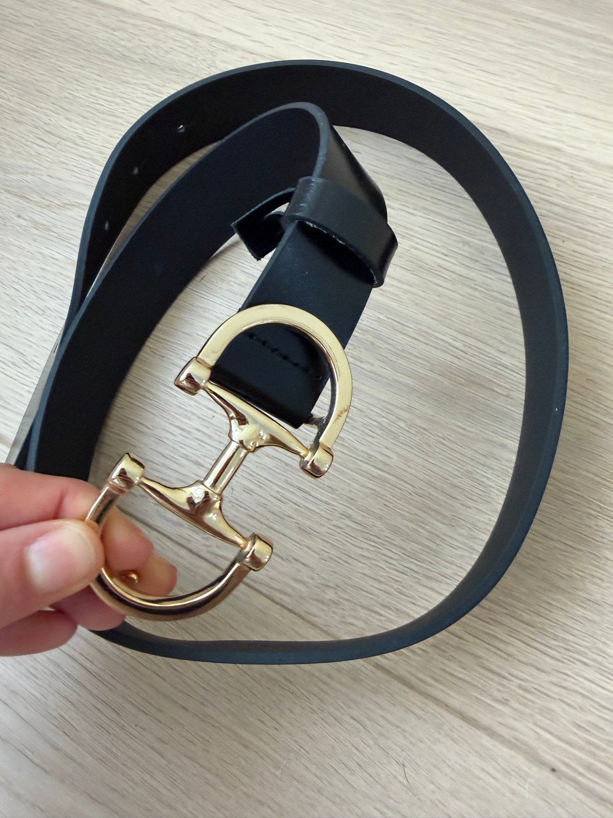 Massimo Dutti Leren Riem Zwart 75 cm - Nooit Gedragen, 3 tot 5 cm, Minder dan 80 cm, Nieuw, Heupriem