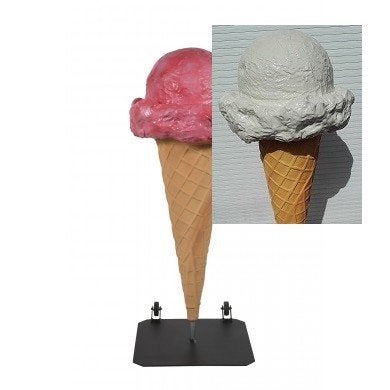 Schepijs verrijdbaar 160 cm - polyester ijsje - ijshoorn