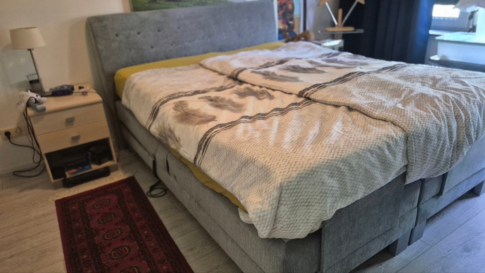 Luxe, elektrische,  boxspring met topper 160x200cm, Ophalen, Gebruikt, Tweepersoons, 200 cm
