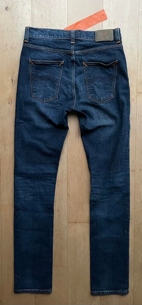 Nudie Jeans Lean Dean Dark Worn Navy Organic jeans W30 L34, Ophalen of Verzenden, Zo goed als nieuw, Blauw, W32 (confectie 46) of kleiner