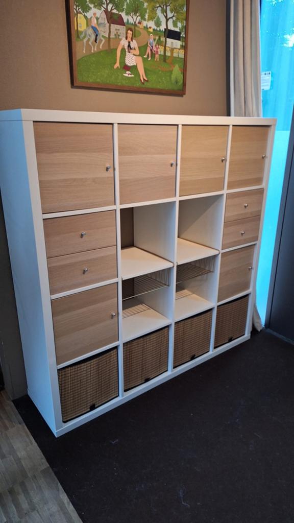 IKEA KALLAX kast met deuren, lades en manden, Huis en Inrichting, Kasten | Overige, Ophalen, Gebruikt
