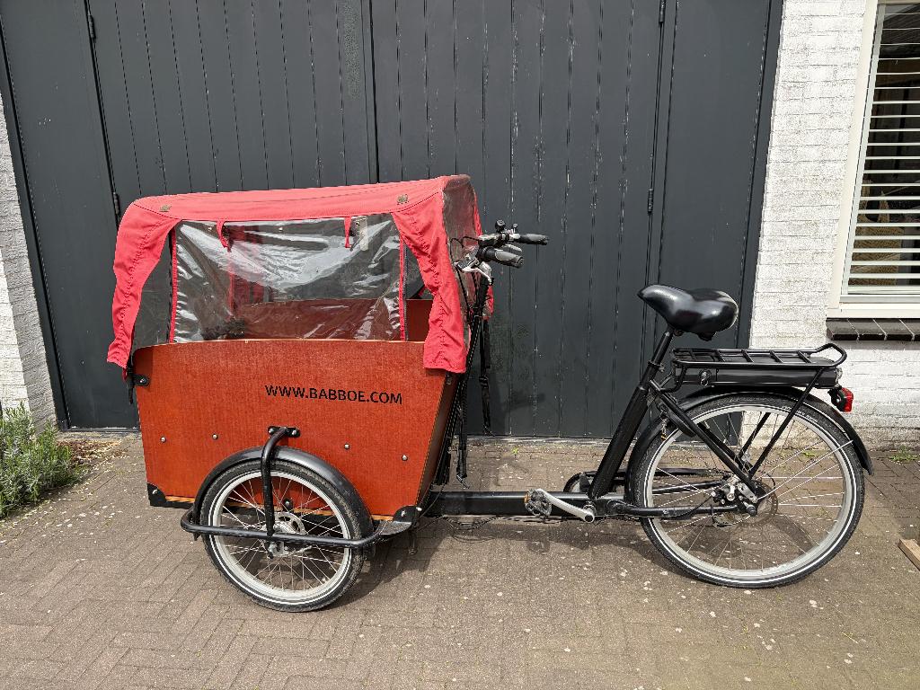 Babboe Bakfiets Big (inclusief rode regentent), Fietsen en Brommers, Fietsen | Bakfietsen, Ophalen, Gebruikt, 4 kinderen of meer