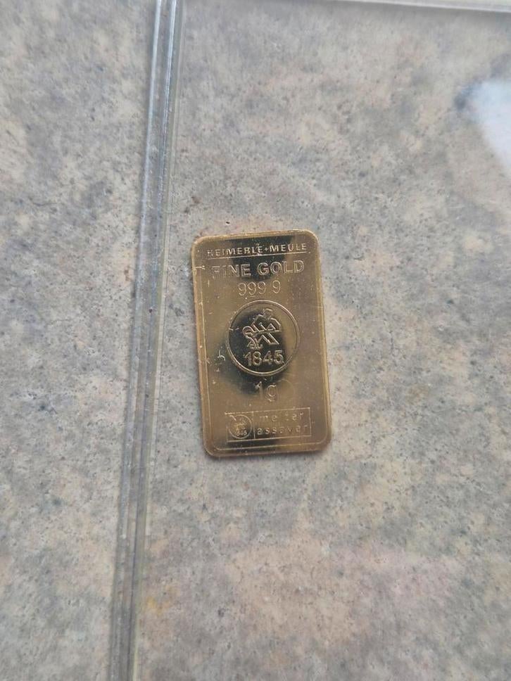 Heirmle+meule 1 gram goudbaar .999, Ophalen of Verzenden, Goud