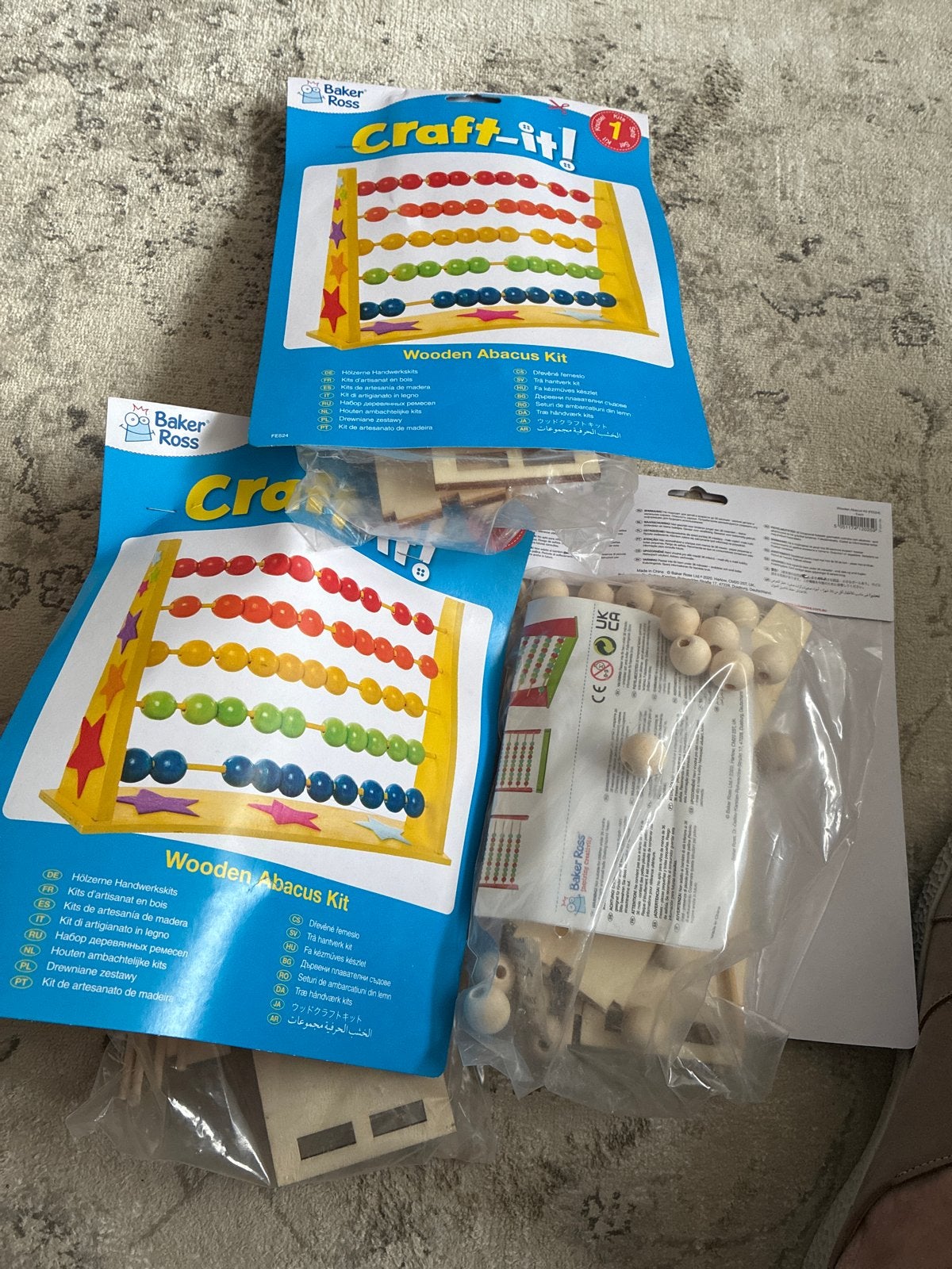 3x Baker Ross Craft-it! Houten Telraam Knutselset Nieuw, Overige thema's, Nieuw, Meerkleurig, Educatief