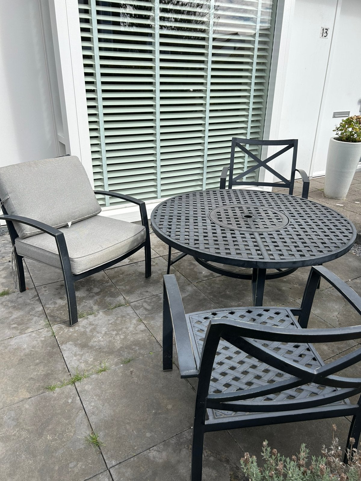 Tuinset Jamie Oliver: ronde tafel, Ophalen, 4 zitplaatsen, Gebruikt, Aluminium