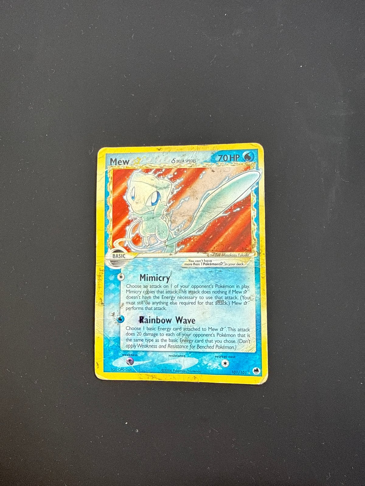 Mew Delta Species Holo Pokemon Kaart 101/101, Ophalen of Verzenden, Gebruikt, Losse kaart, Foil