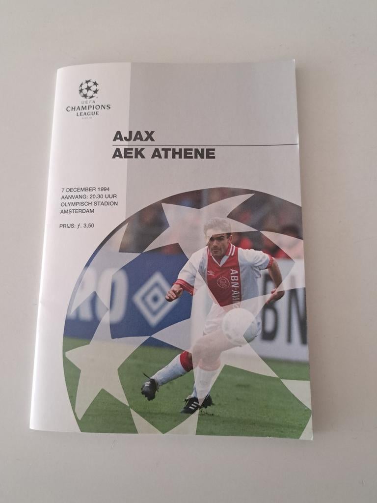 Ajax Champions League programma 1994/1995, Verzamelen, Ophalen of Verzenden, Zo goed als nieuw, Ajax, Boek of Tijdschrift