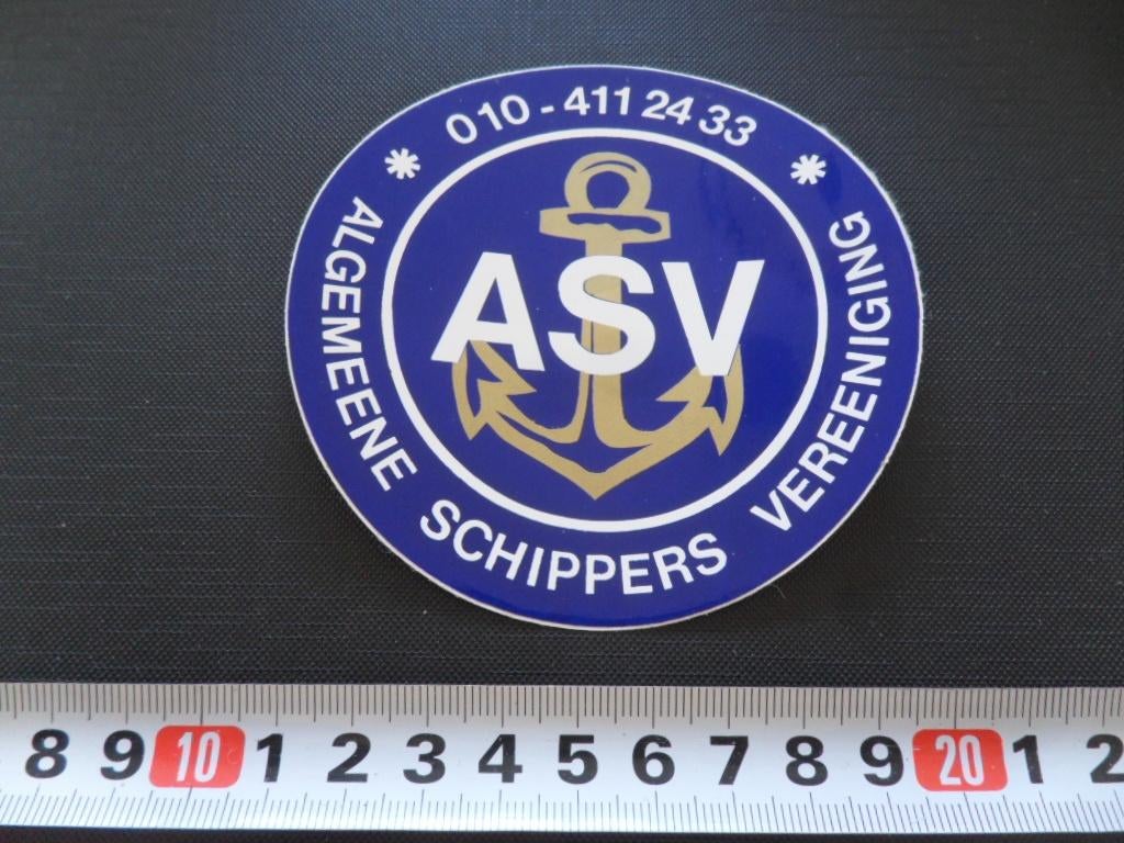 sticker Rotterdam ASV  Algemene Schippers Vereniging *, Verzamelen, Stickers, Zo goed als nieuw, Ophalen