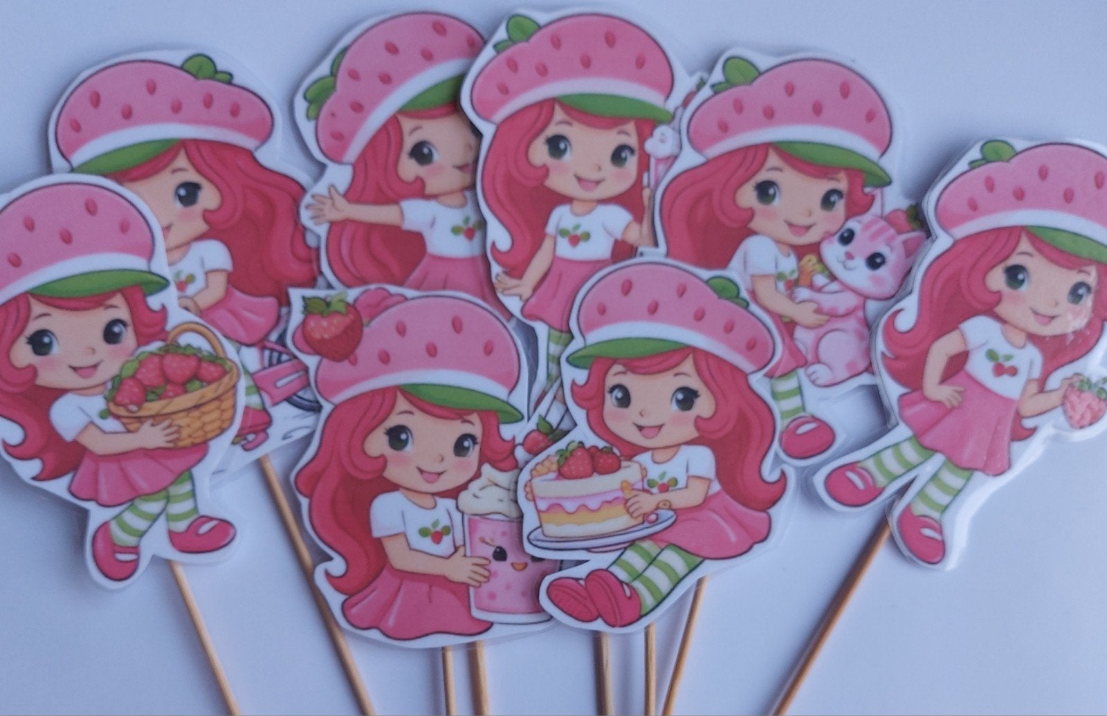Strawberry Shortcake traktatie prikker, Ophalen of Verzenden, Nieuw, Versiering, Verjaardag