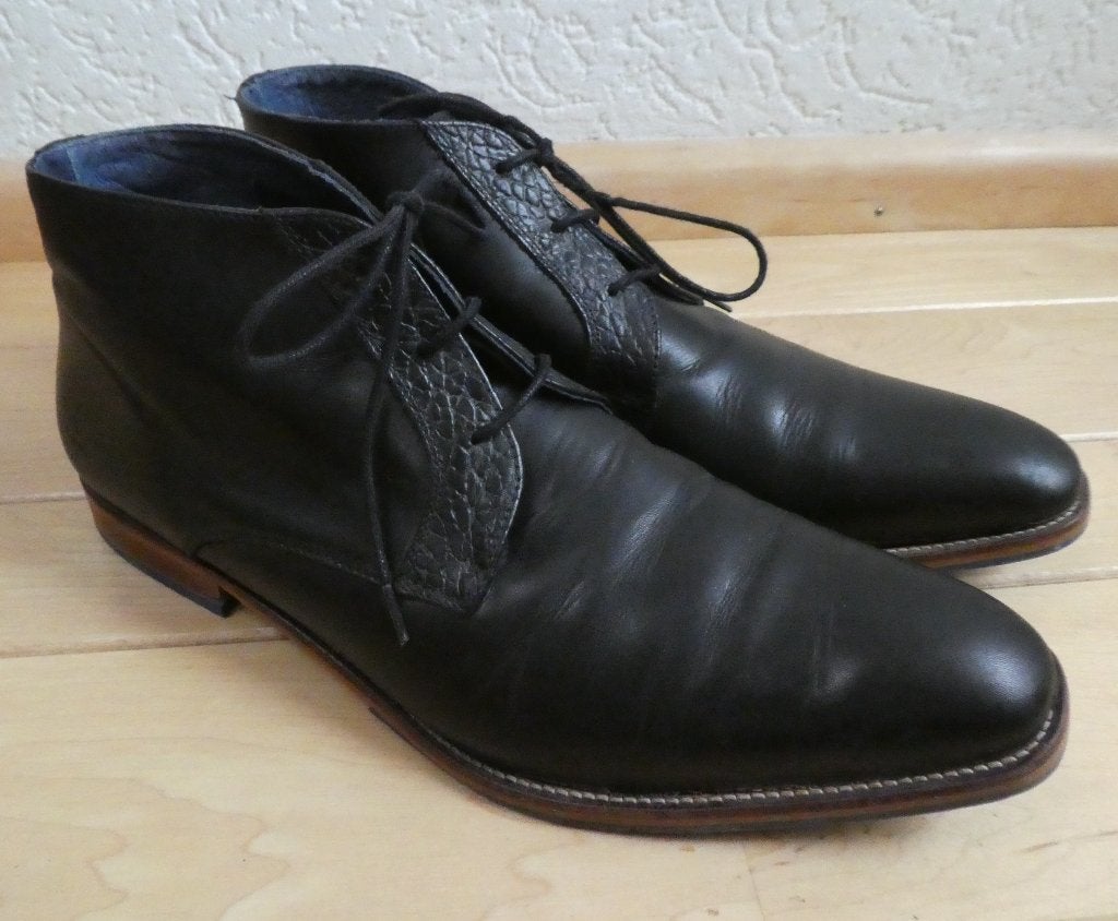 Berkelmans veterschoenen maat 46 enkel hoog zwart leer, Berkelmans, Verzenden, Zwart, Zo goed als nieuw