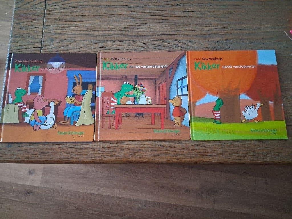 3 Kikker boeken slaapfeest, verjaardagsspel, verstoppertje, Ophalen, Max Velthuijs, Jongen of Meisje, Zo goed als nieuw