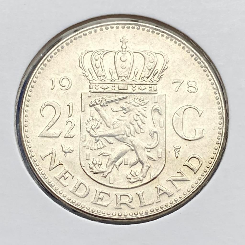 2,5 Gulden uit 1978 van Juliana, Postzegels en Munten, Munten | Nederland, Verzenden, Koningin Juliana, 2½ gulden, Losse munt