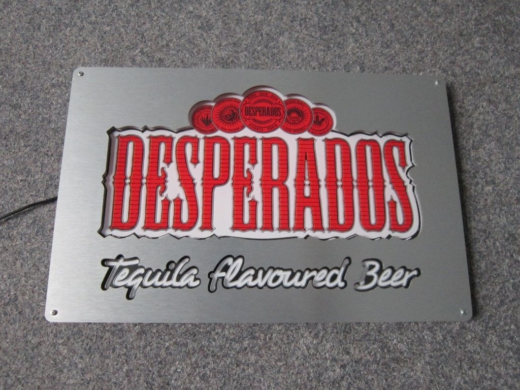 DESPERADOS BIER LED LICHTRECLAME, Verzamelen, Ophalen, Zo goed als nieuw, Overige typen, Overige merken