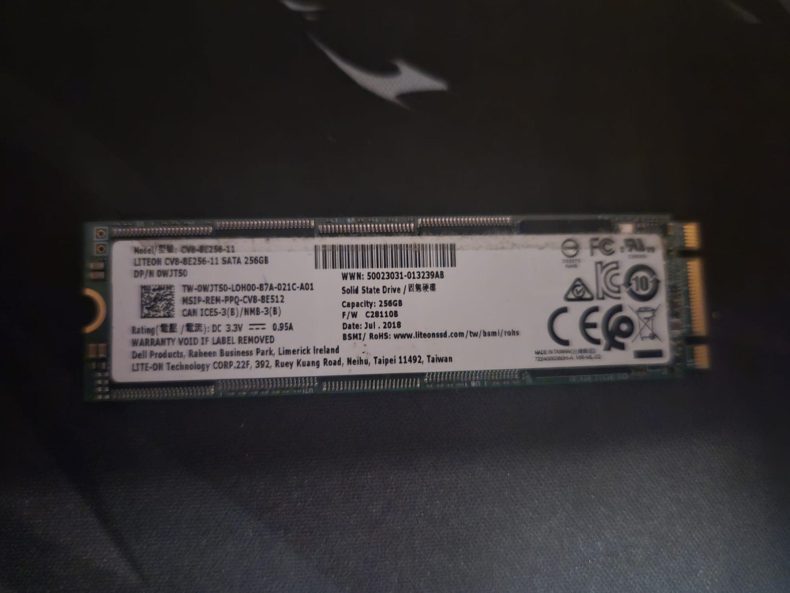 LiteOn CV8-8E256-11 SATA SSD 256GB M.2, Intern, Gebruikt, 256GB, Server