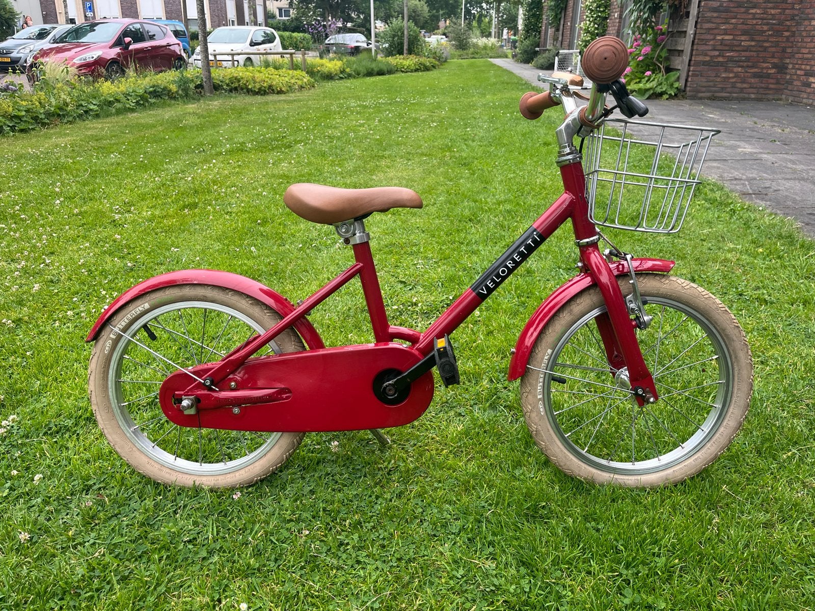Veloretti Maxi rood kinderfiets, Fietsen en Brommers, Fietsen | Kinderfietsjes, Ophalen, Gebruikt, Velgrem, 16 tot 20 inch
