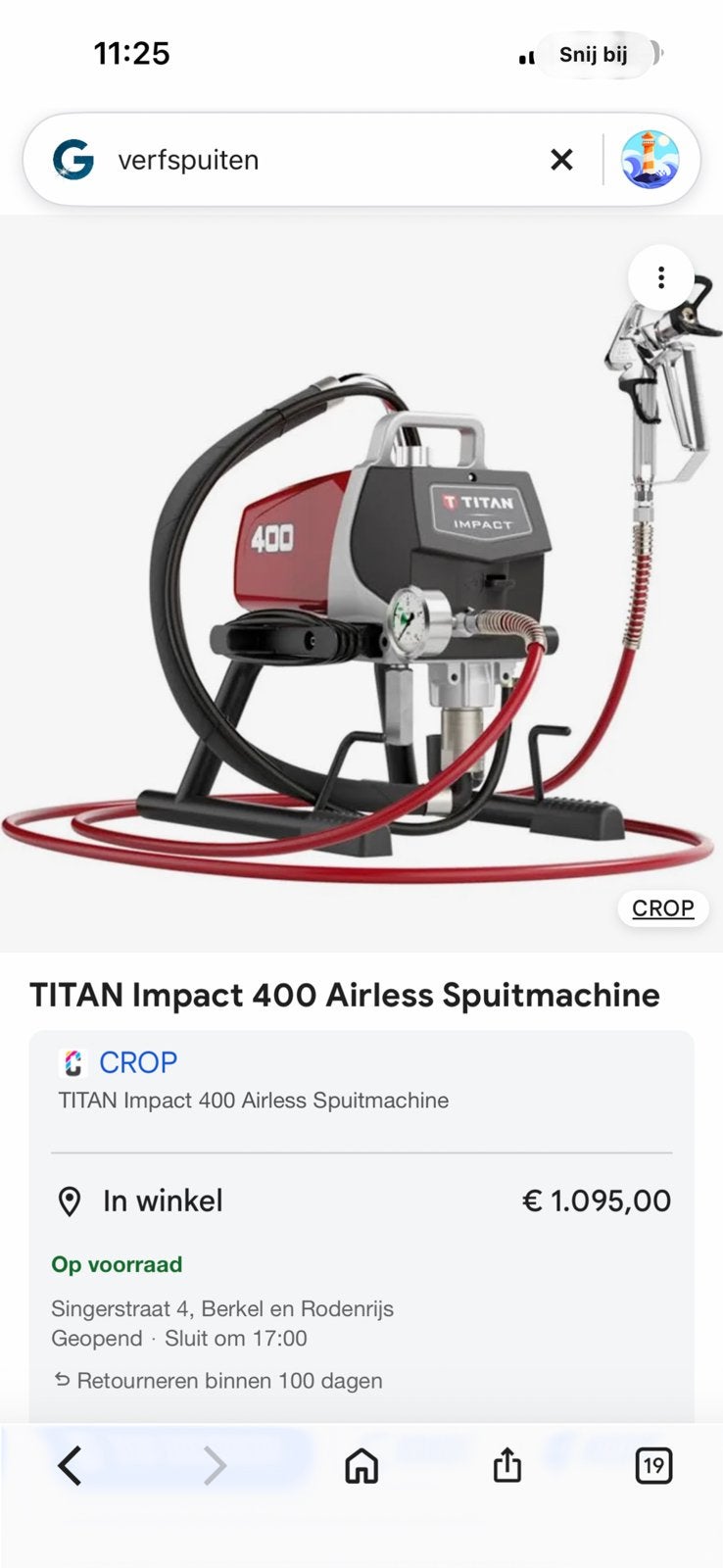 Professionele airless spuitmachine van TITAN, Ophalen of Verzenden, Zo goed als nieuw, Rood