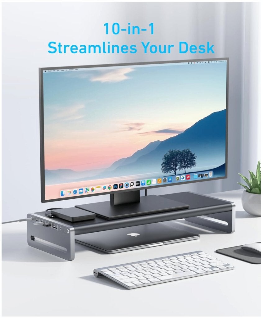 Anker Monitor standaard en USB-C Hub, Ophalen of Verzenden, Zo goed als nieuw, Docking station, Anker