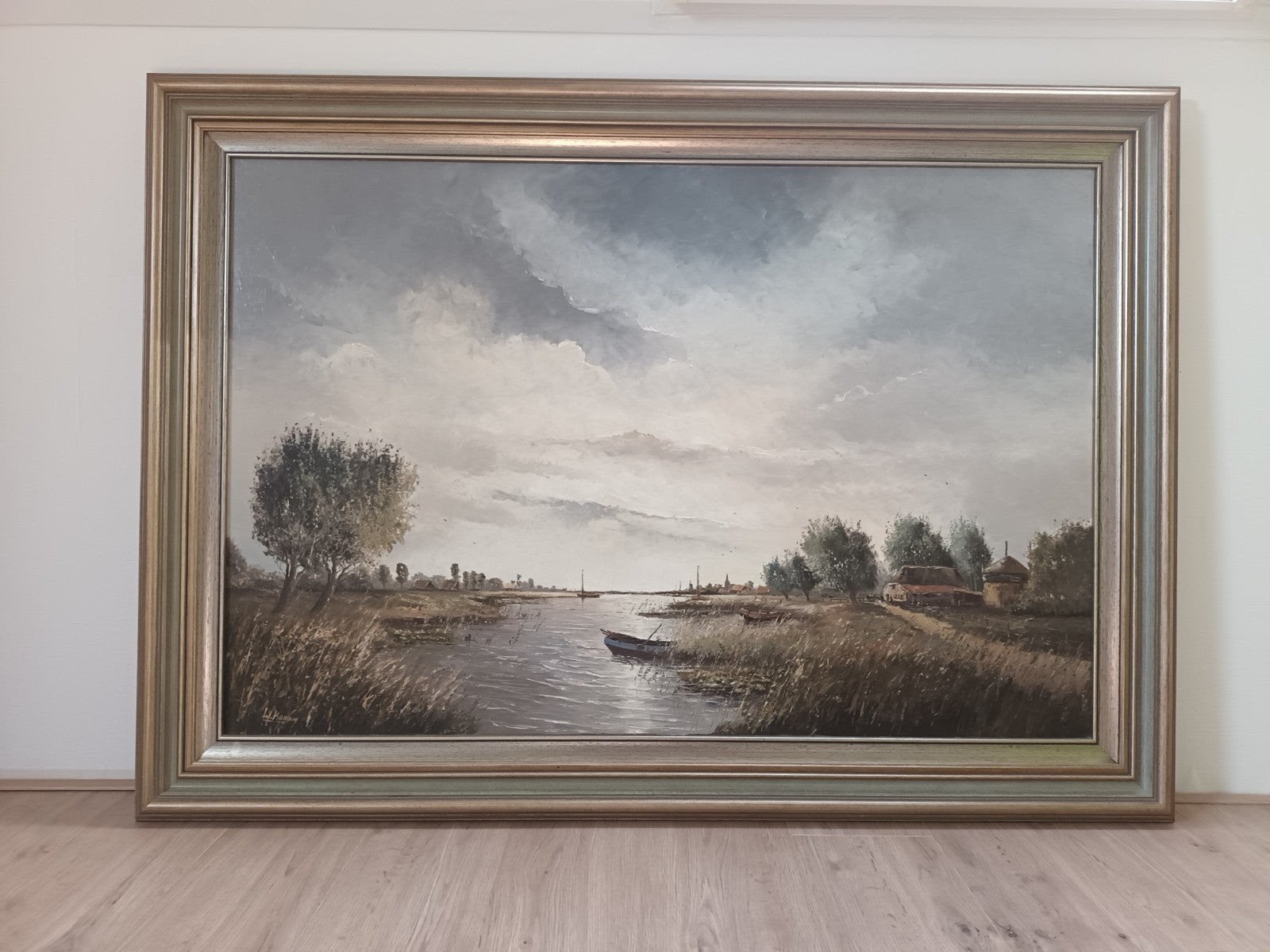 Koopje €175! Landschap olieverfschilderij van Willem Kroon, Antiek en Kunst, Kunst | Schilderijen | Klassiek, Ophalen