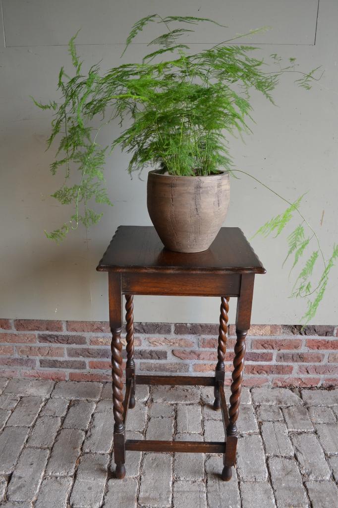 Prachtige antieke eiken houten plantentafel., Verzenden