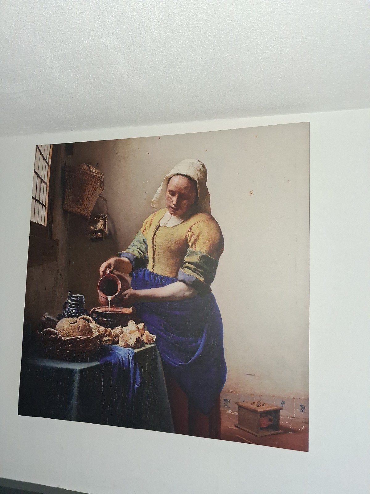 het melkmeisje van Vermeer - Canvas Print 90x90 cmt, Ophalen