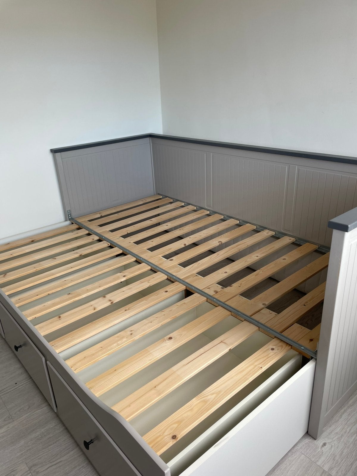 Hemnes Ikea bed grijs, Ophalen, Gebruikt, Tweepersoons, 200 cm