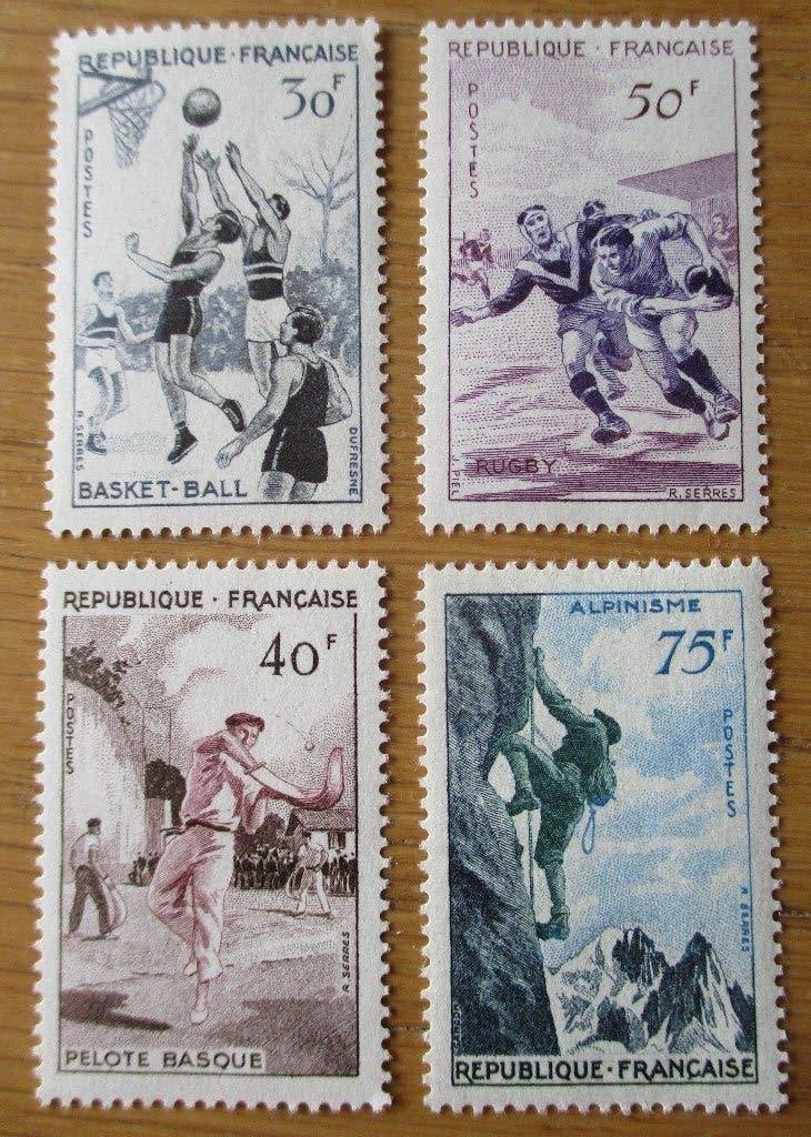 Frankrijk, serie diverse sporten, 1956, Verzenden, Postfris