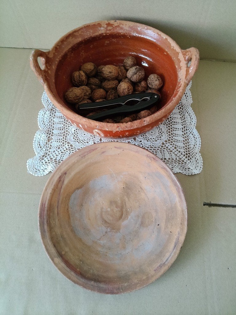 Vintage terracotta schaal notenschaal Marokkaanse kookpot ?, Ophalen of Verzenden