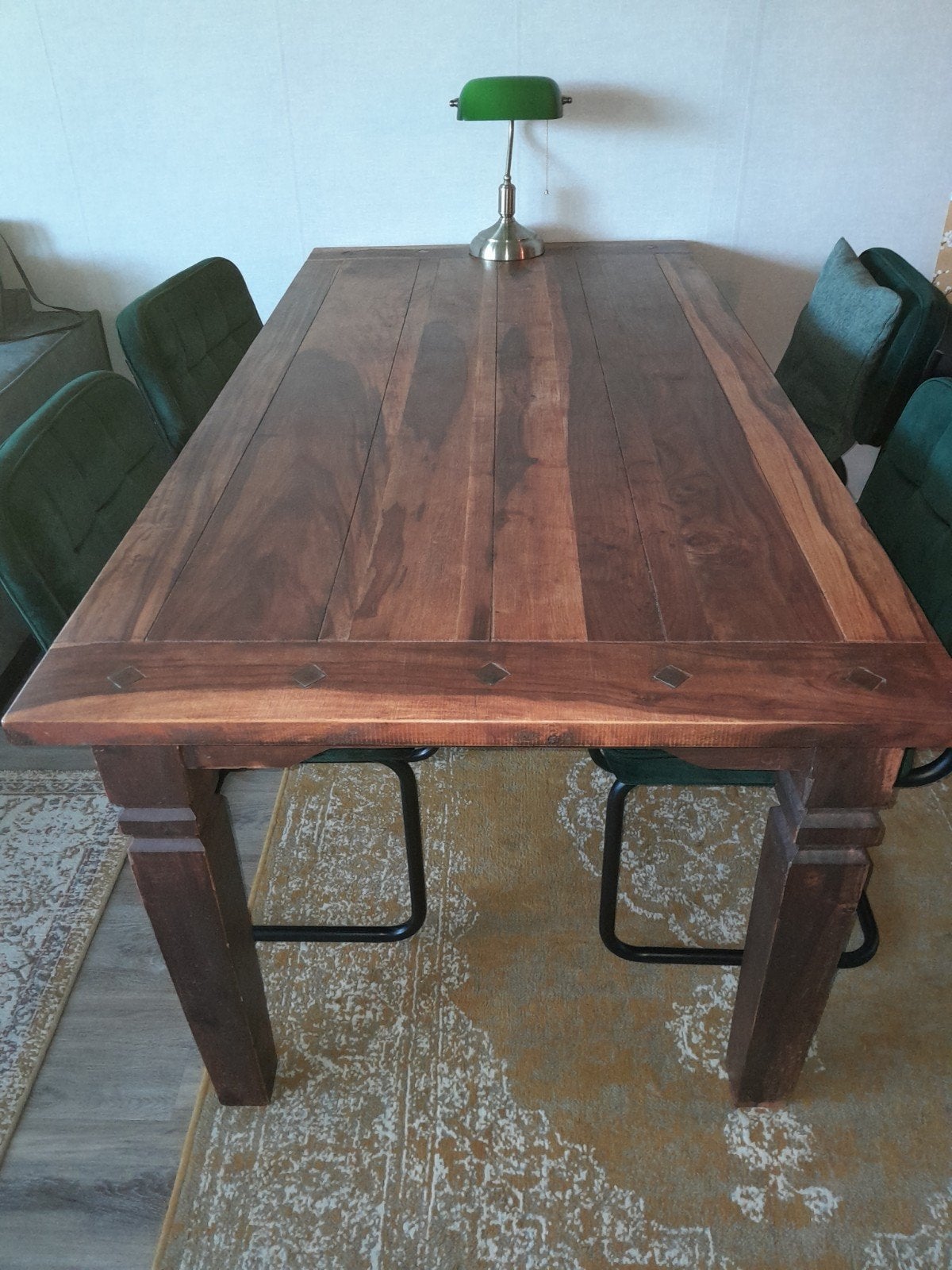 Houten eettafel - 181,5 x 90,5 x 77,5 cm, Ophalen, Gebruikt, 50 tot 100 cm, Vijf personen of meer
