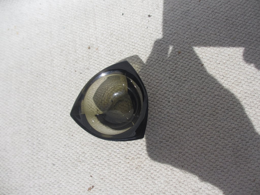 Vintage waxinelicht-houder Kaj Francke design jaren 50/60, Gebruikt, Waxinelichthouder, Ophalen of Verzenden, Glas