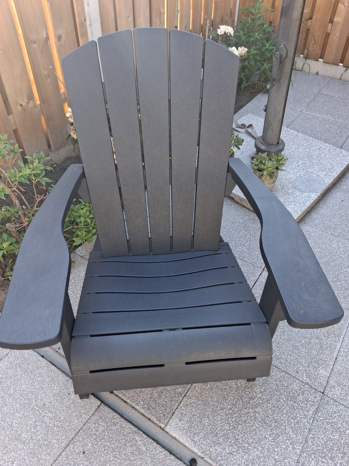 Adirondack stoel - Donkergrijs, Ophalen, Gebruikt, Kunststof