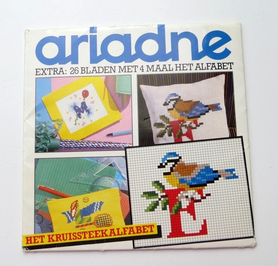 Vintage Ariadnes nr E4513: Kruissteekalfabet A t/m Z, Hobby en Vrije tijd, Ophalen of Verzenden, Zo goed als nieuw, Handborduren