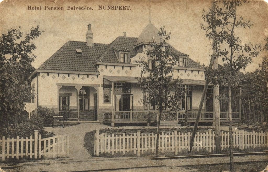 Hotel Pension Belvedere. - Nunspeet. - B-keus - ongelopen, Ophalen of Verzenden, 1920 tot 1940, Ongelopen, Gelderland