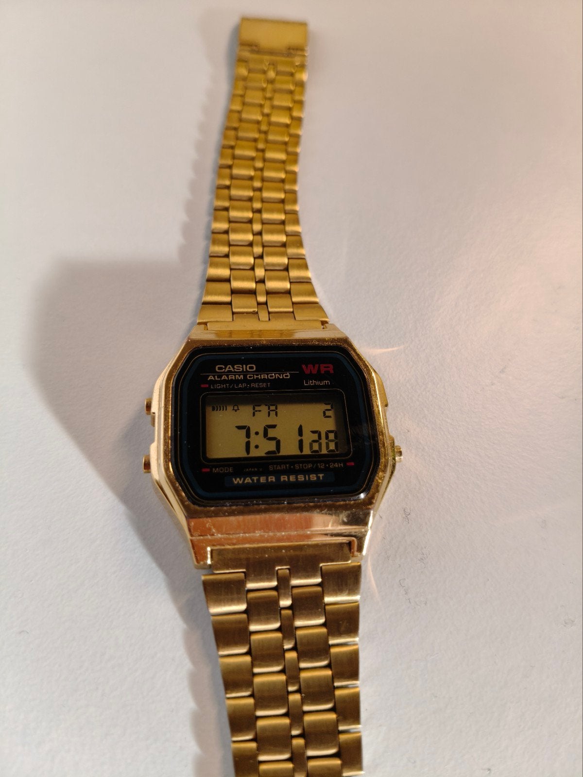 Goudkleurig Casio horloge - Vintage stijl, Ophalen of Verzenden, Gebruikt, Staal, Casio