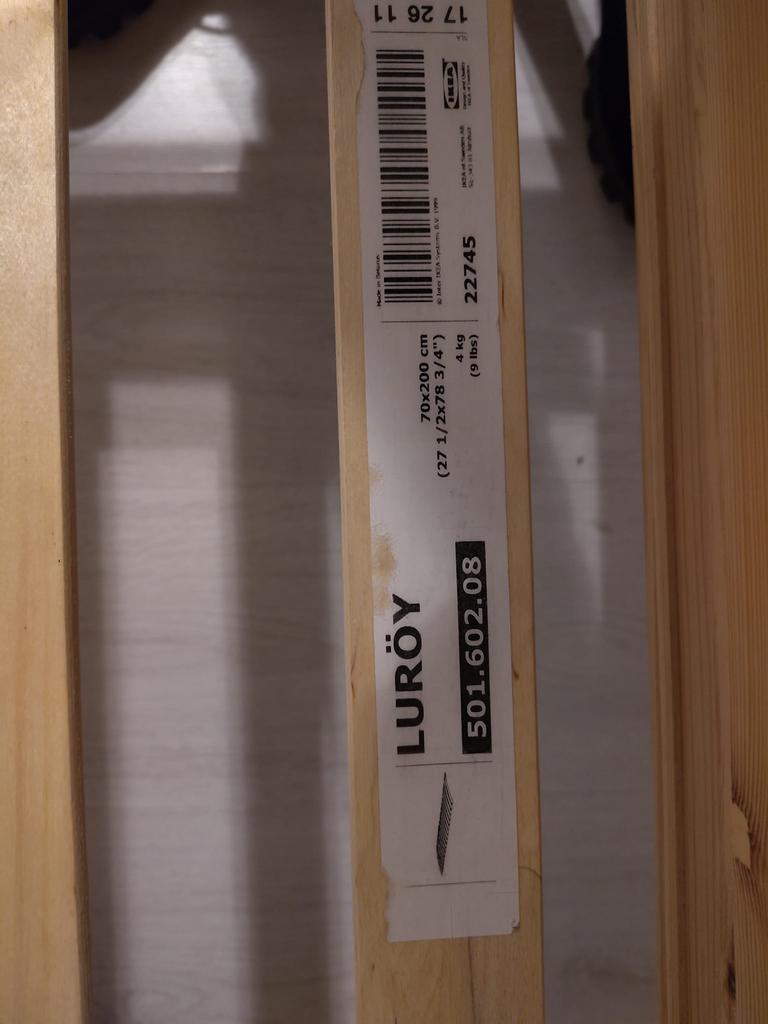 IKEA Bedframe 140x200 cm met lattenbodem, Ophalen, Gebruikt, Wit, Tweepersoons