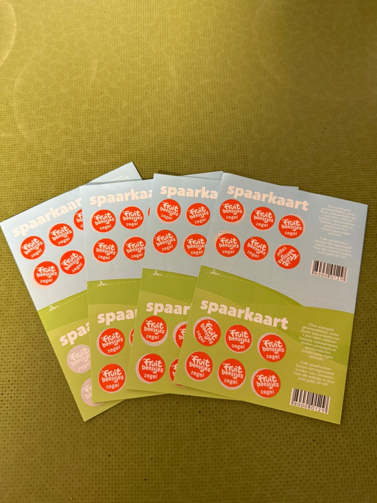 8x VOLLE SPAARKAART Fruitbeestjes knuffels ZEGELS MCD COOP!, Ophalen of Verzenden, Winkel, Super of Benzinepomp, Volle spaarkaart