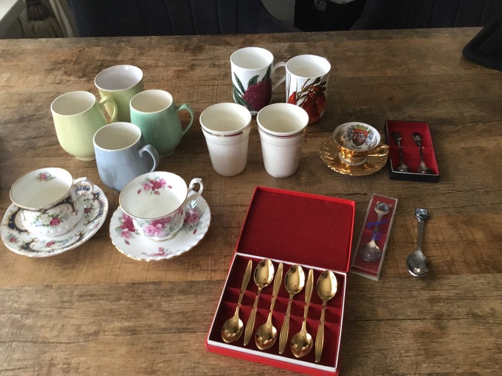 Vintage kop en schotels, Ophalen, Gebruikt, Overige merken, Vintage