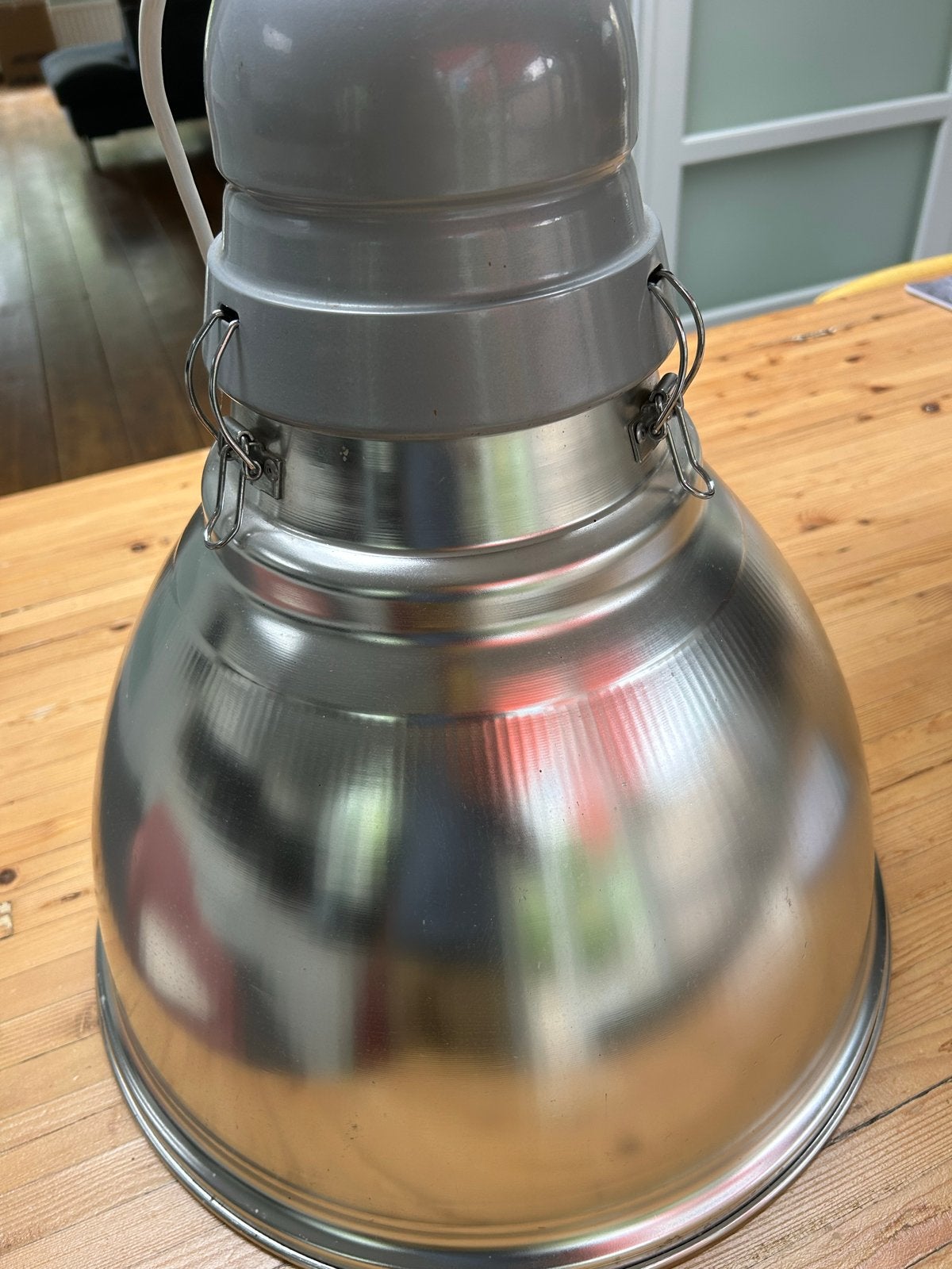 Industriële hanglamp - Hoogte 50cm, diameter 46cm, Ophalen, Gebruikt, Metaal, E27 (groot)