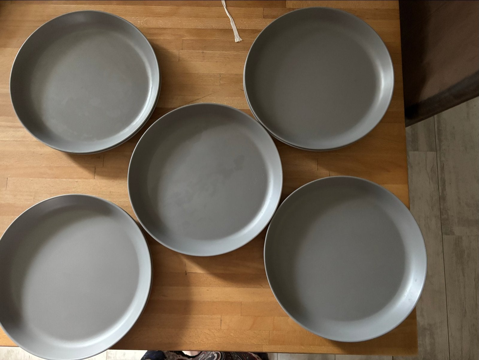 10 Hardplastic Borden - Royal van Kempen en Begeer - Grijs, Kunststof, Overige merken, Ophalen of Verzenden, Zo goed als nieuw