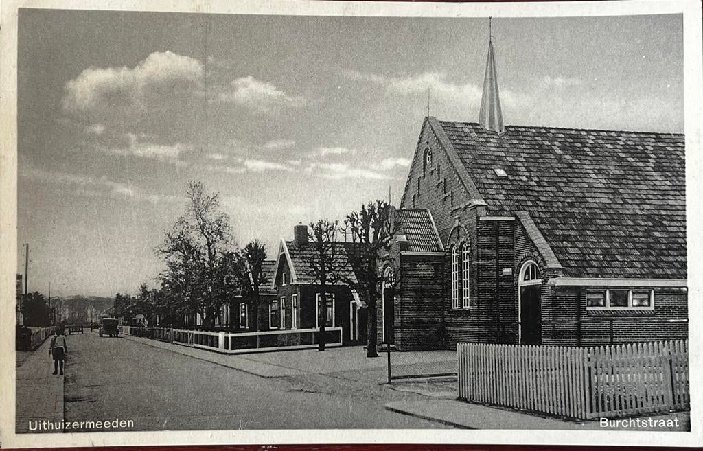 kaart 1937 Burchtstraat Uithuizermeeden Groningen, Verzamelen, Ansichtkaarten | Nederland, Ophalen of Verzenden, 1920 tot 1940