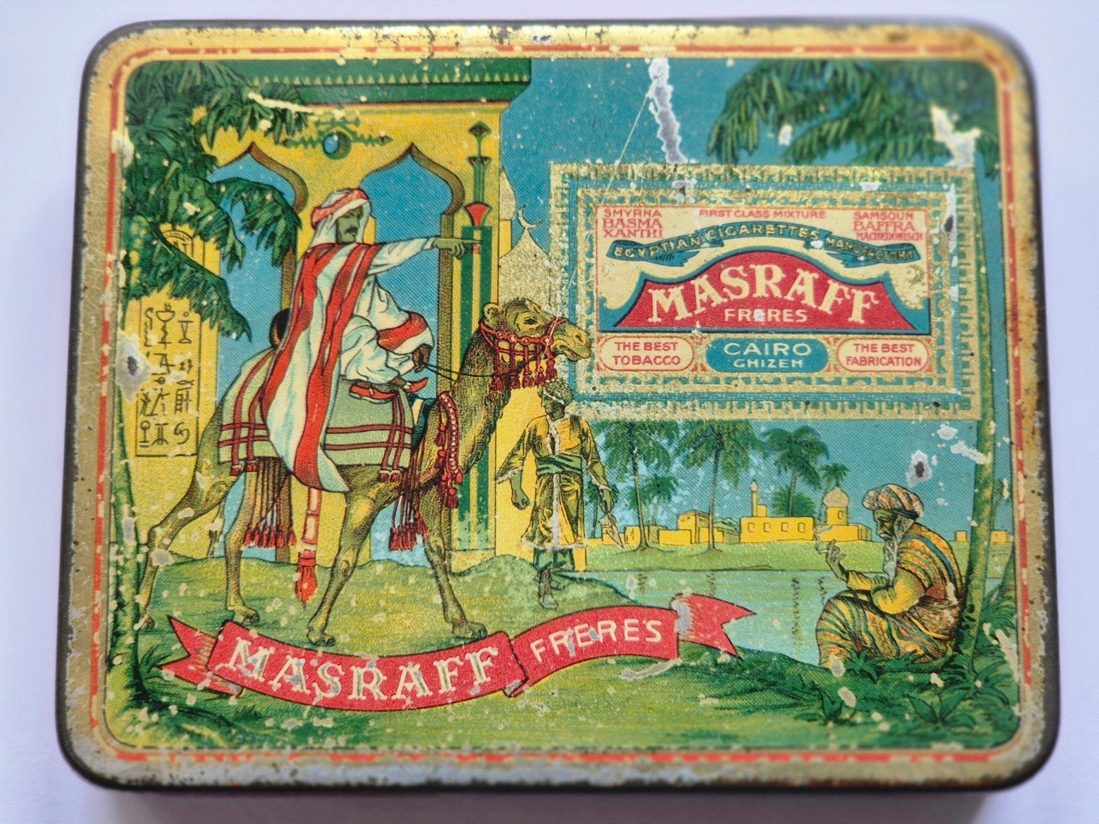 Masraff Freres Cairo Egypte Cigarettes blik, Verzamelen, Blikken, Ophalen of Verzenden, Gebruikt, Overige