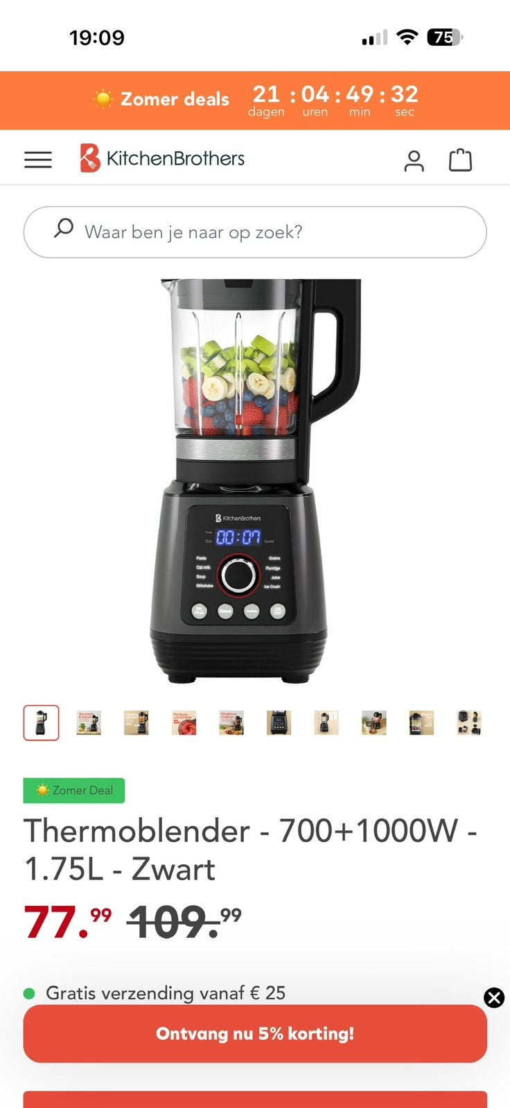 Kitchen Brothers thermoblender, Ophalen of Verzenden, Nieuw