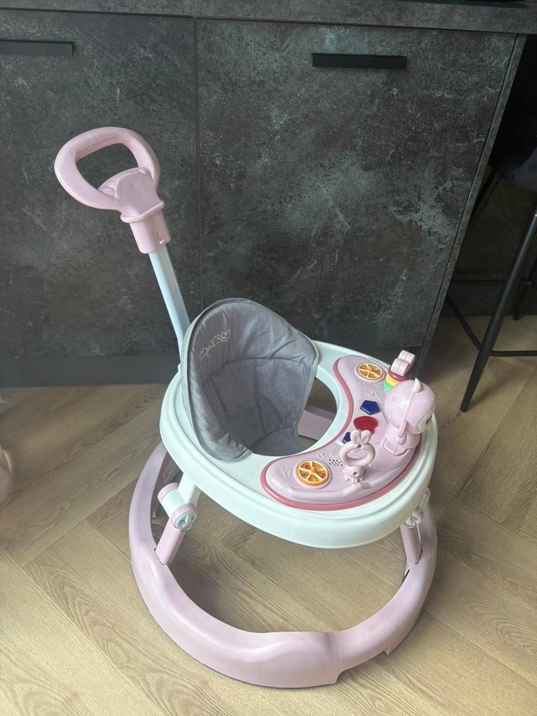 Twinky loopstoel roze, Kinderen en Baby's, Wipstoeltjes, Ophalen, Zo goed als nieuw, Verstelbaar