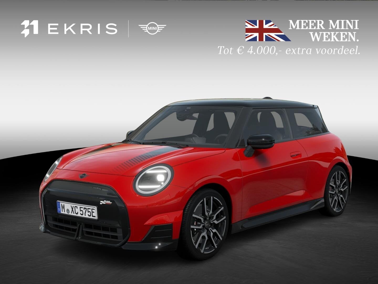 MINI 3-Deurs Cooper E | John Cooper Works Uitvoering + Pakke, Auto's, 41 kWh, 4 stoelen, Nieuw, 184 pk