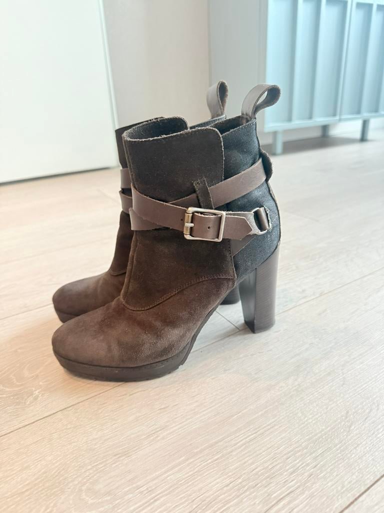 Enkellaarzen G-Star RAW, maat 40, Bruin, Ophalen of Verzenden, Schoenen met hoge hakken, Gedragen