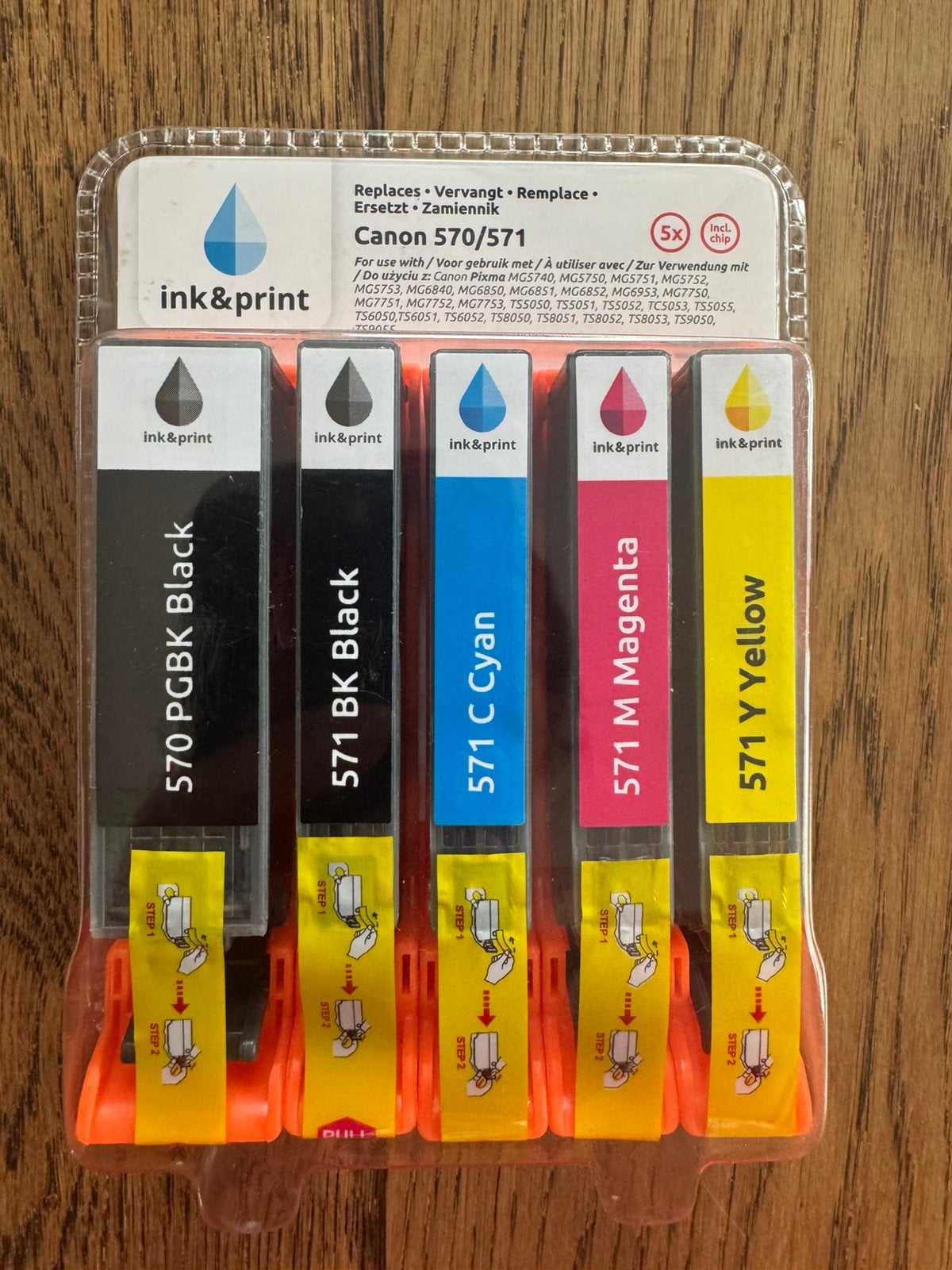 Nieuw multipack inktcartridges voor Canon 570/571 (5 stuks), Ophalen of Verzenden, Nieuw, Cartridge