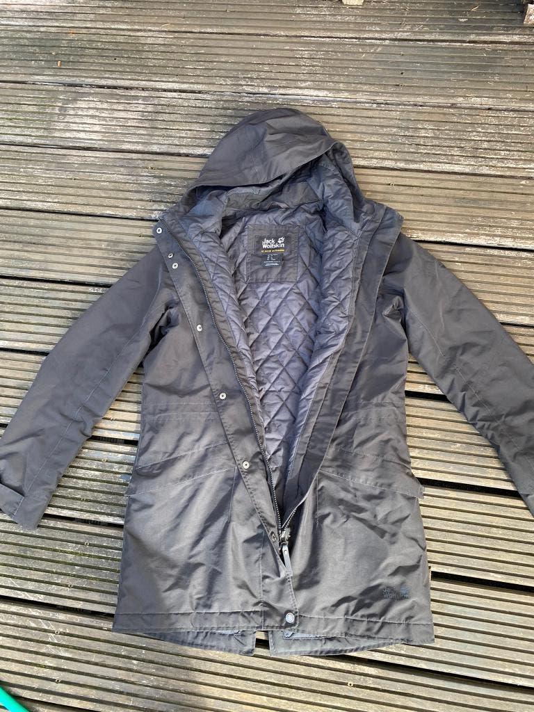 Jas Jack Wolfskin waterafstotende parka herfst maat M, Ophalen of Verzenden, Zo goed als nieuw, Maat 38/40 (M), Zwart