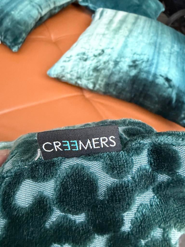 Set van 5 Creemers kussens - 3x 45x45 cm, 2x 35x35 cm, Ophalen, Zo goed als nieuw, Blauw, Vierkant